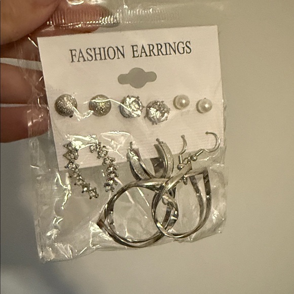 Elegant Silver Earring Set 6 pairs - Picture 3 of 4